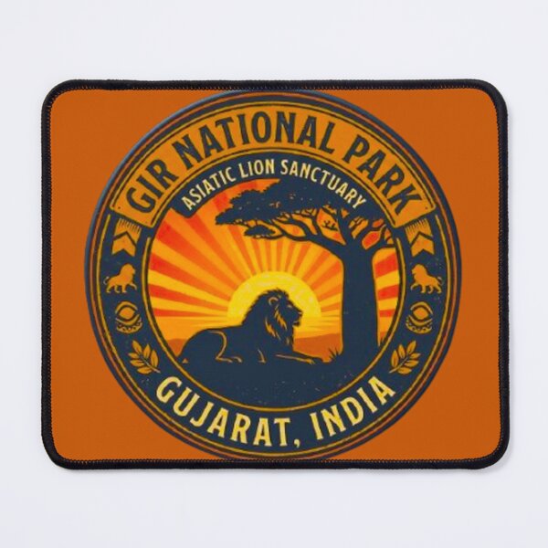 Item preview, Gir National Park Gujarat India Asiatic Lion Vintage Badge designed and sold by MT-Hub | Cute Aesthetic Art, Stickers & Phone Cases.