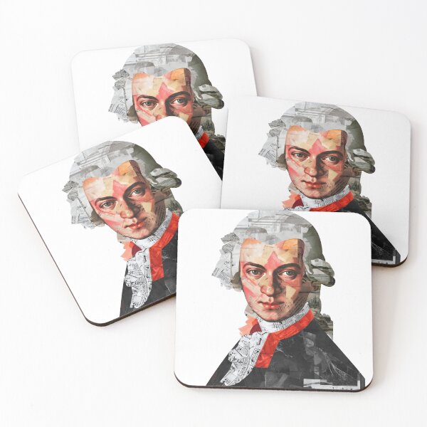 Item preview, Mozart – Collage Portrait Art Print | Classical Music Contemporary Pop Art Poster designed and sold by OzzFrequency.