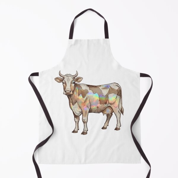 Item preview, Iridescent Cow Holographic Rainbow Animal Art designed and sold by GymTanLaundry.