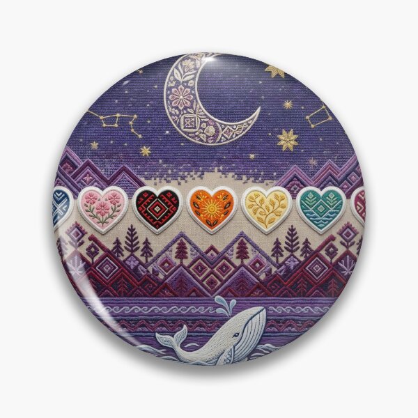 Item preview, ​Ukrainian Embroidery: Celestial Whale and Seven Hearts designed and sold by NadinGerasi.