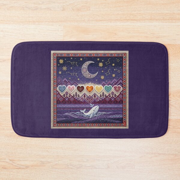 Item preview, ​Ukrainian Embroidery: Celestial Whale and Seven Hearts designed and sold by NadinGerasi.