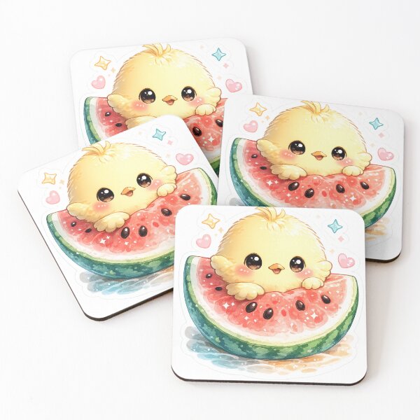 Item preview, Watermelon Chick – Cute Summer Kawaii Sticker designed and sold by SaphireArt.