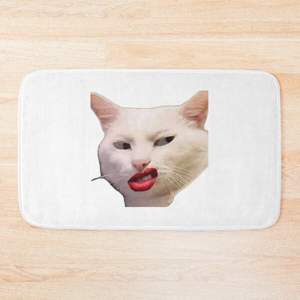 Item preview, Cat With Attitude Red Lips Pet Meme Grunge Illustration designed and sold by Mustangana.