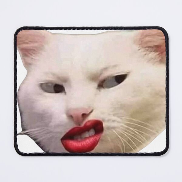 Item preview, Cat With Attitude Red Lips Pet Meme Grunge Illustration designed and sold by Mustangana.
