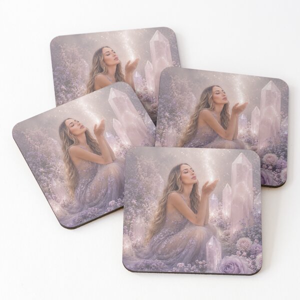 Item preview, Lilac Crystal Garden Goddess – Pastel Fantasy Wall Art designed and sold by butterfLydii.