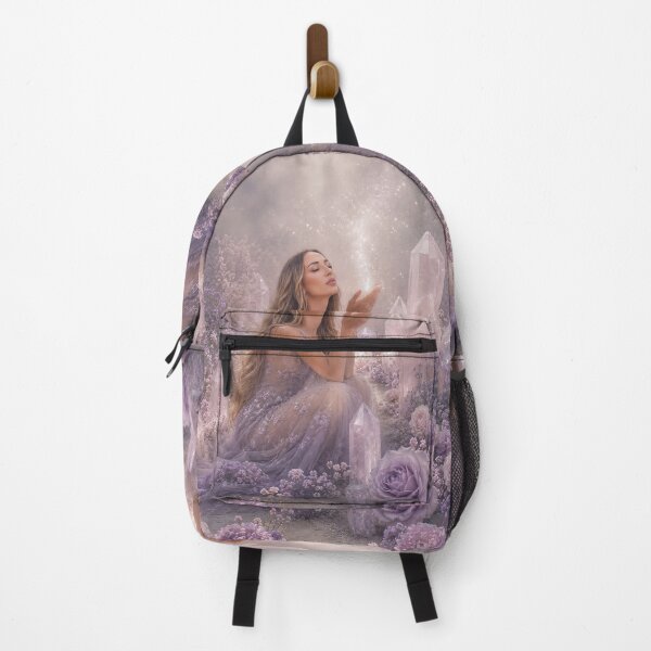 Item preview, Lilac Crystal Garden Goddess – Pastel Fantasy Wall Art designed and sold by butterfLydii.