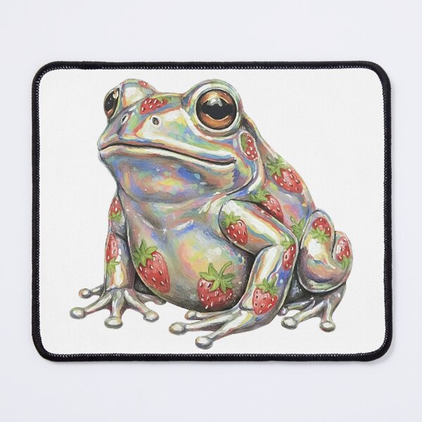 Item preview, Strawberry Frog Holographic Iridescent Cute Animal Art designed and sold by GymTanLaundry.