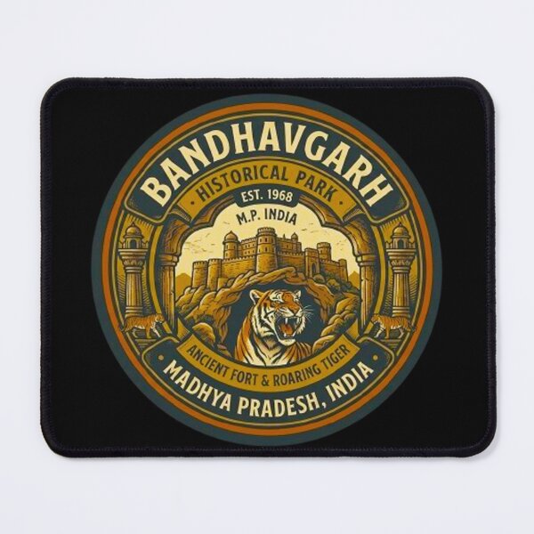 Item preview, Bandhavgarh National Park Madhya Pradesh India Ancient Fort Tiger Vintage Badge designed and sold by MT-Hub | Cute Aesthetic Art, Stickers & Phone Cases.