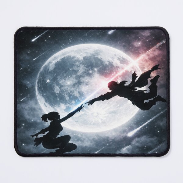 Item preview, Cosmic Connection: Lovers' Silhouette Under Full Moon & Shooting Stars designed and sold by ZINO WORLD.