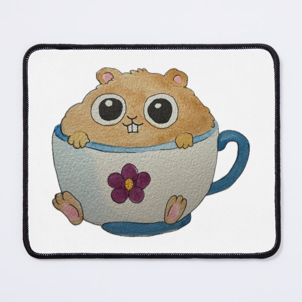 Item preview, watercolor hamster in a teacup designed and sold by Artful Things.