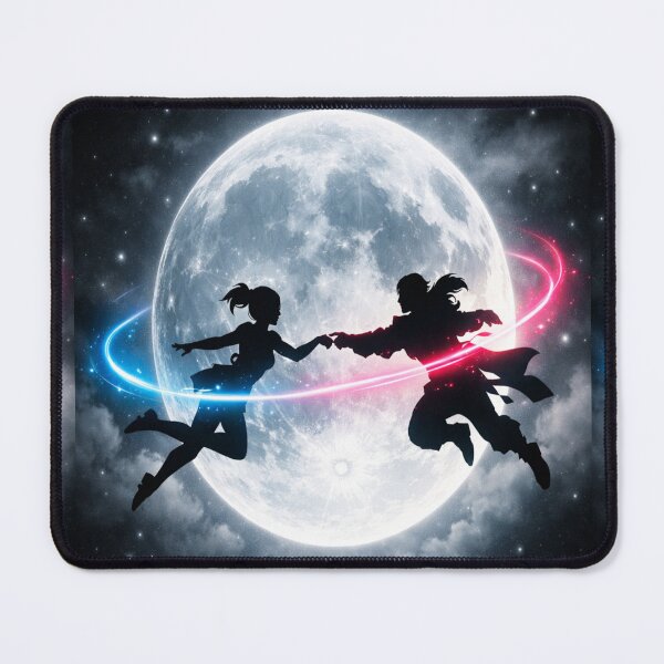 Item preview, Celestial Connection – Anime Couple Silhouette Moon Art designed and sold by ZINO WORLD.