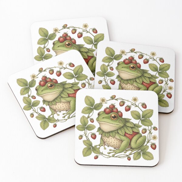 Item preview, Strawberry Frog Holographic Iridescent Cute Animal Art designed and sold by GymTanLaundry.