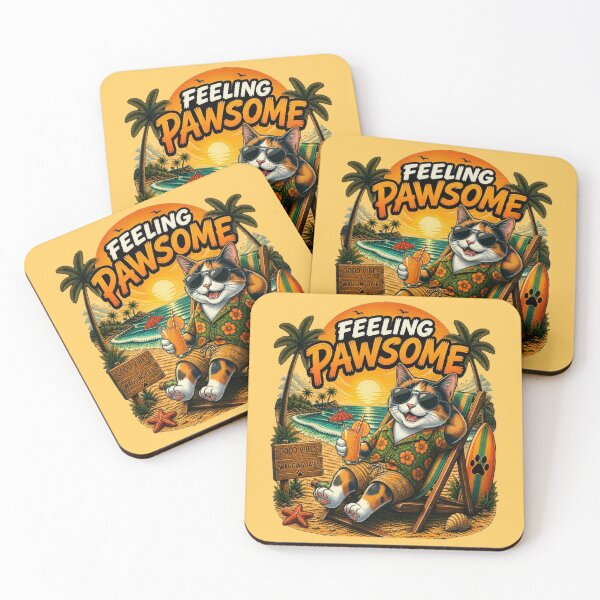 Item preview, Calico Cat Beach Design – Feeling Pawsome Summer Vibes Vacation Dog designed and sold by PixelsPaws.