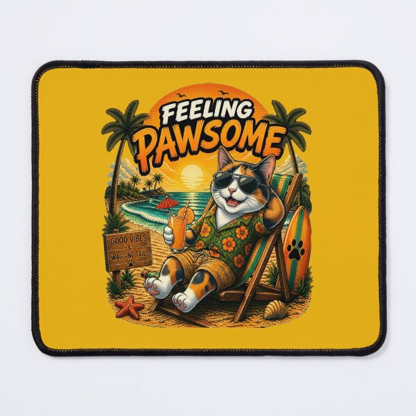 Item preview, Calico Cat Beach Design – Feeling Pawsome Summer Vibes Vacation Dog designed and sold by PixelsPaws.
