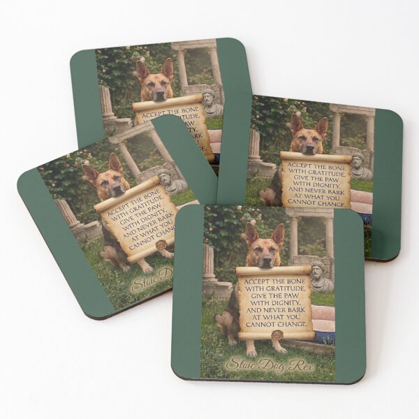 Item preview, ​Stoic Dog Rex: Wisdom of a Resilient Soul designed and sold by NadinGerasi.