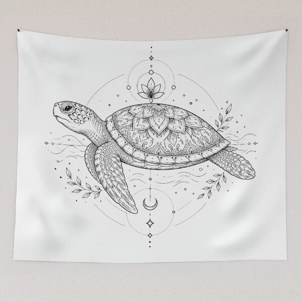 Item preview, Slow Living Turtle Mandala Art designed and sold by suryabumblee.