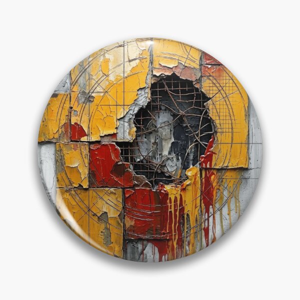 Item preview, Industrial Geometric Abstract in Yellow and Red designed and sold by caracatita75.