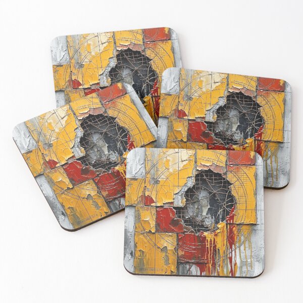 Item preview, Industrial Geometric Abstract in Yellow and Red designed and sold by caracatita75.