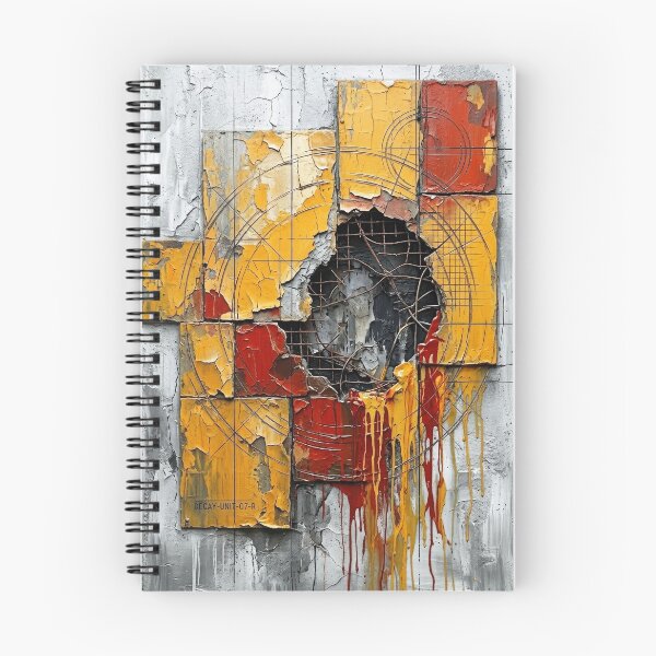 Artikelvorschau, Industrielles geometrisches Abstrakt in Gelb und Rot entworfen und verkauft von caracatita75.