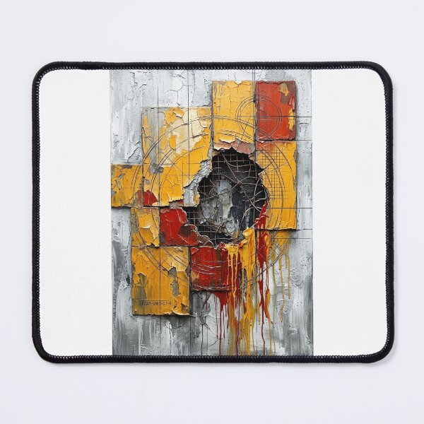 Item preview, Industrial Geometric Abstract in Yellow and Red designed and sold by caracatita75.