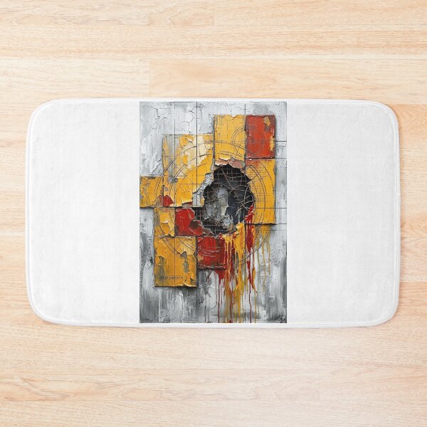 Item preview, Industrial Geometric Abstract in Yellow and Red designed and sold by caracatita75.