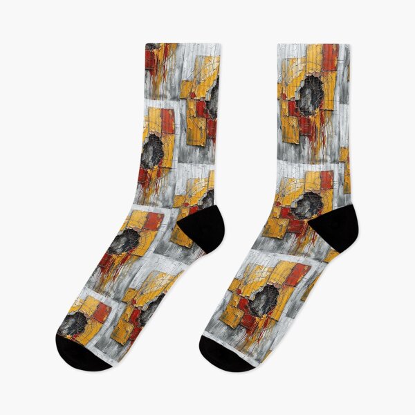 Item preview, Industrial Geometric Abstract in Yellow and Red designed and sold by caracatita75.