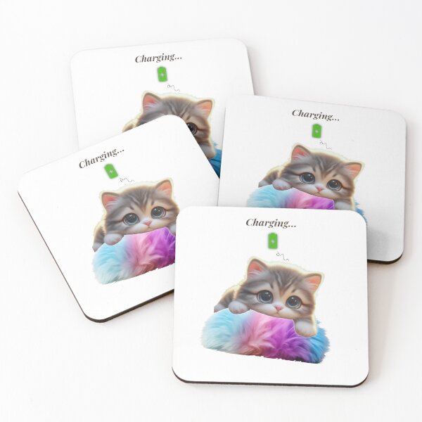 Item preview, Charging Cat | Cute Low Energy Cat Recharging Funny Meme designed and sold by lunadesignsmoon.