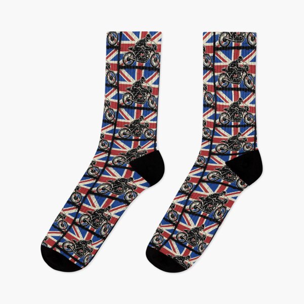 Item preview, Vintage British Cafe Racer Motorbike Union Jack Flag designed and sold by VibeWear2026.
