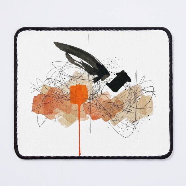 Item preview, Abstract Dynamic Ink and Wash with Orange Accent designed and sold by caracatita75.