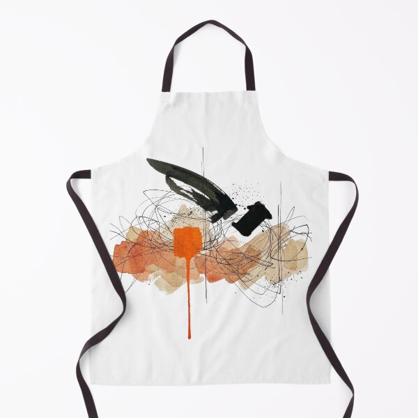 Item preview, Abstract Dynamic Ink and Wash with Orange Accent designed and sold by caracatita75.