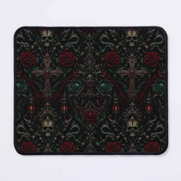 Item preview, Gothic Skull & Rose Damask - Dark Victorian Noir Seamless Pattern designed and sold by cabuks.