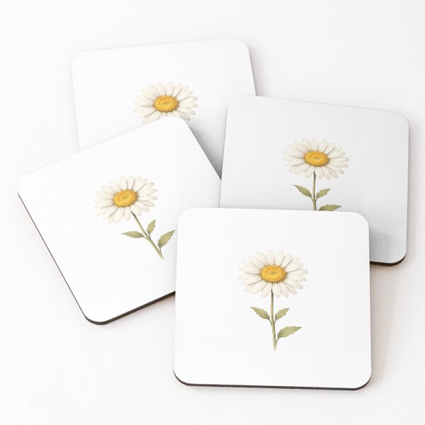 Item preview, Elegant Daisy Botanical Illustration | Minimal White Flower Nature Art designed and sold by Joyfulfabric.