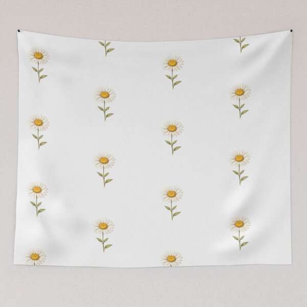 Item preview, Elegant Daisy Botanical Illustration | Minimal White Flower Nature Art designed and sold by Joyfulfabric.