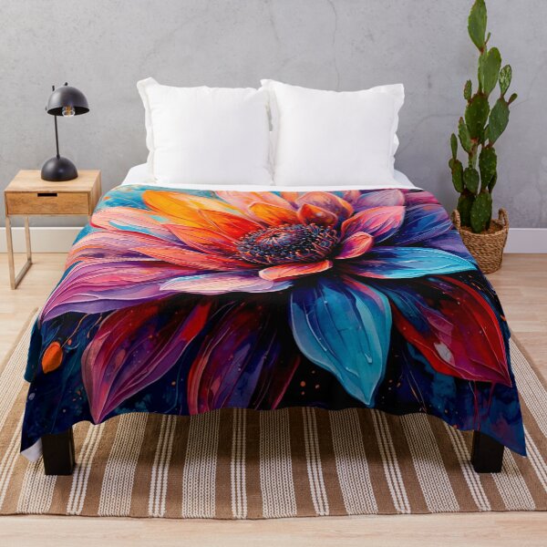Item preview, Neon Rainbow Flower Splash — Colorful Floral Street Art designed and sold by shaang.