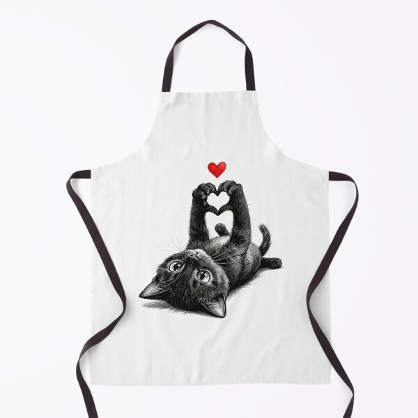 Item preview, Adorable Black Kitten Making a Heart with Paws designed and sold by Pani Kara.