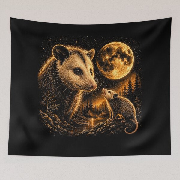 Item preview, Opossum Howling To The Moon Vintage 90s Graphic designed and sold by will freed18.