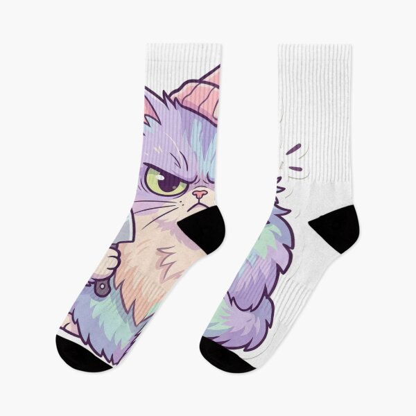 Item preview, Grumpy Fluffy Cat with Knife – Funny Chaotic Meme Design designed and sold by SoftAuraStudi0.