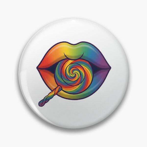 Artikelvorschau, Regenbogenlippen-Pride-Aufkleber – Lollipop-LGBTQ-Ästhetik entworfen und verkauft von Gabmod14.