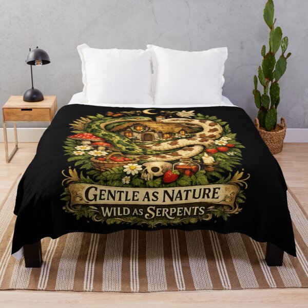 Item preview, Gentle as Nature Wild as Serpents - Cottagecore Snake designed and sold by SidTastic .