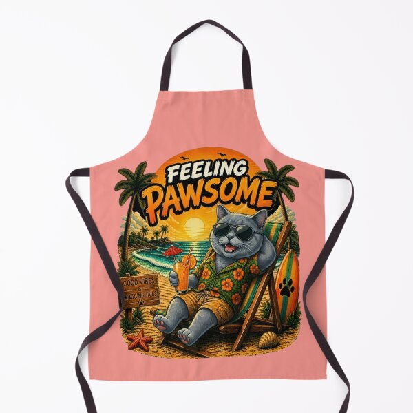 Artikelvorschau, Britisch Kurzhaar Katze Stranddesign – Fühle dich wie ein Pfotenabdruck Sommerurlaubshund entworfen und verkauft von PixelsPaws.