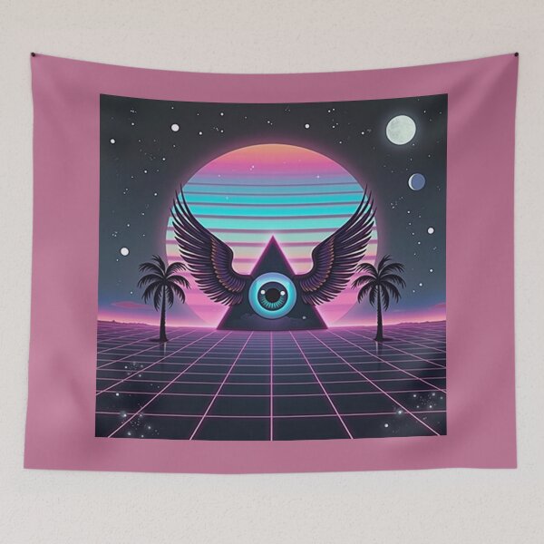 Item preview, Synthwave Neon Occult Pyramid - 80s Retro Outrun Aesthetic designed and sold by Monkey-Rooster.