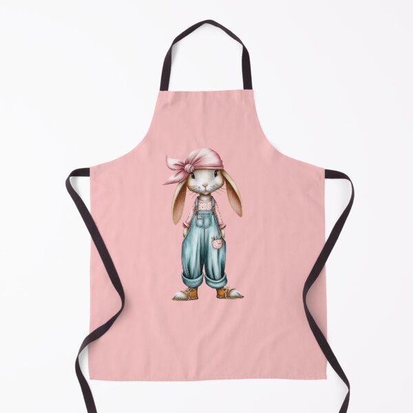 Item preview, Shabby Chic Garden Bunny in Denim - Hand-Drawn Whimsical Forest Animal designed and sold by illeN-Art-World.