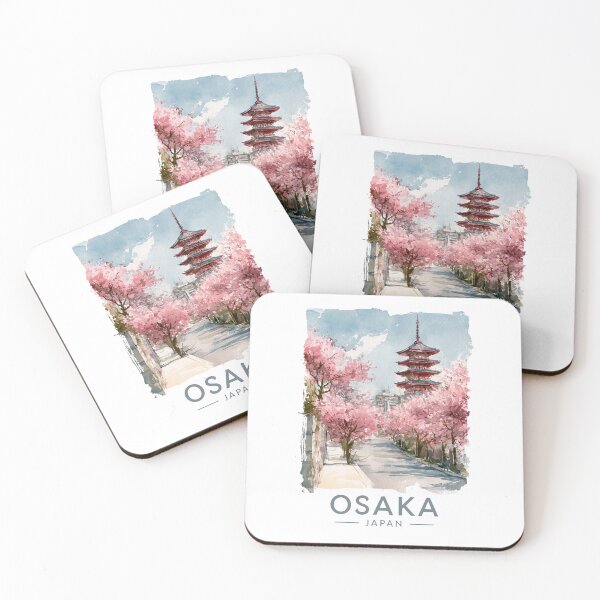 Item preview, A Watercolor Travel Print of Osaka - Japan  designed and sold by StudioRedKoala.