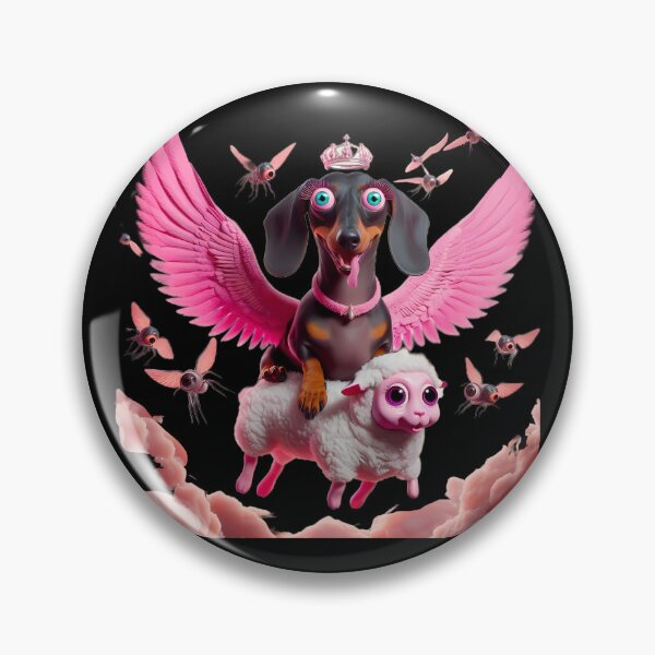 Item preview, Pink Angel Dachshund Flying With Sheep designed and sold by LujziWorld.