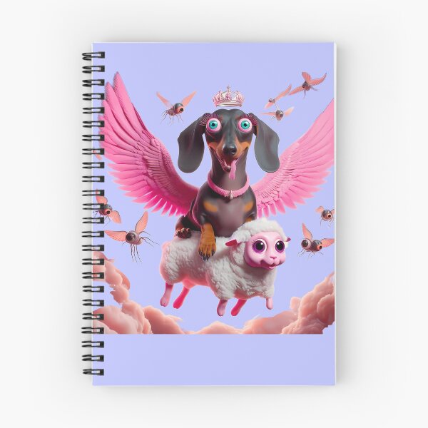 Item preview, Pink Angel Dachshund Flying With Sheep designed and sold by LujziWorld.