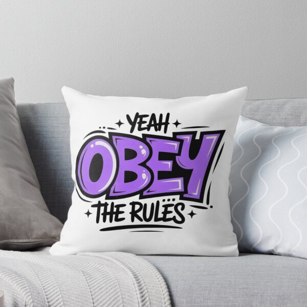 Item preview, Yeah Obey The Rules - Purple Graffiti Typography designed and sold by Ahmed-G-Designs.
