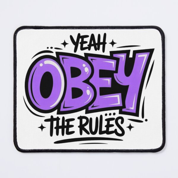 Item preview, Yeah Obey The Rules - Purple Graffiti Typography designed and sold by Ahmed-G-Designs.