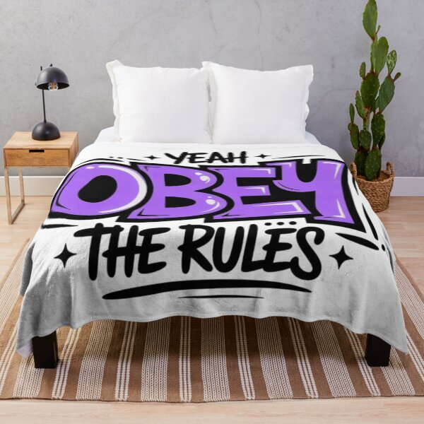 Item preview, Yeah Obey The Rules - Purple Graffiti Typography designed and sold by Ahmed-G-Designs.