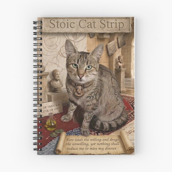 Item preview, ​Stoic Cat Strip: The Philosopher and the Mouser designed and sold by NadinGerasi.