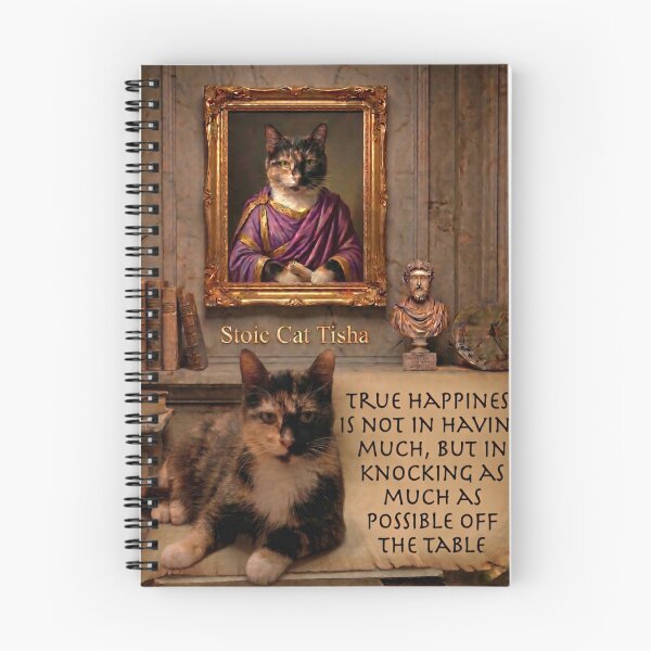 Item preview, ​Stoic Cat Tisha: The Philosophy of the Table designed and sold by NadinGerasi.